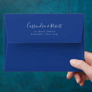 Enveloppe Mariage Royal Blue A7 5x7 Adresse de retour