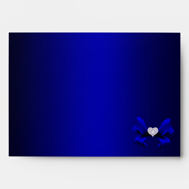 Enveloppe Mariage Royal Blue Peacock (Devant)
