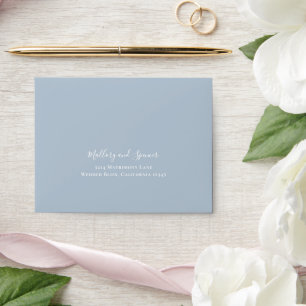 Enveloppe Mariage RSVP classique Dusty Blue élégant