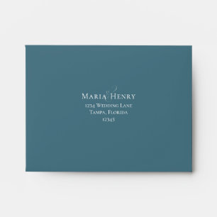 Enveloppe Mariage RSVP Simple Minimaliste Bleu Basique