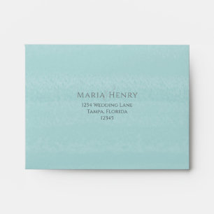 Enveloppe Mariage RSVP Simple Minimaliste Plage Turquoise