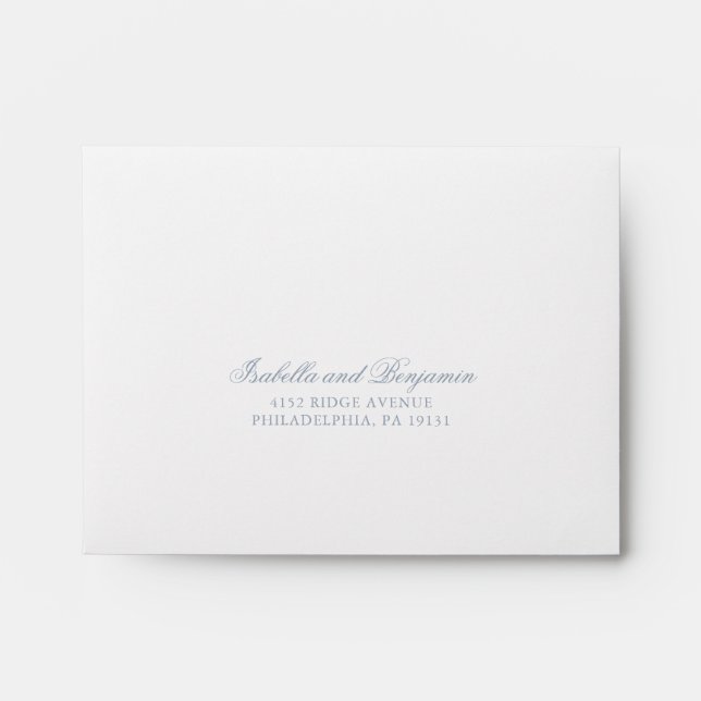 Enveloppe Mariage RSVP traditionnel Dusty Blue Formal élégan (Devant)