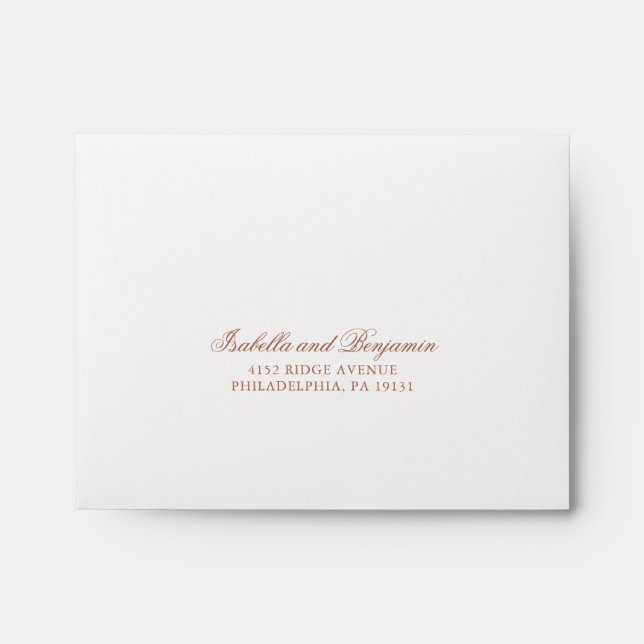 Enveloppe Mariage RSVP traditionnel en terre cuite (Devant)