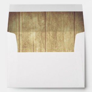 Enveloppe Mariage Rustic Barn Wood Texture