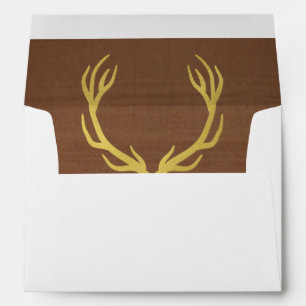 Enveloppe Mariage Rustic Gold Antlers 5x7