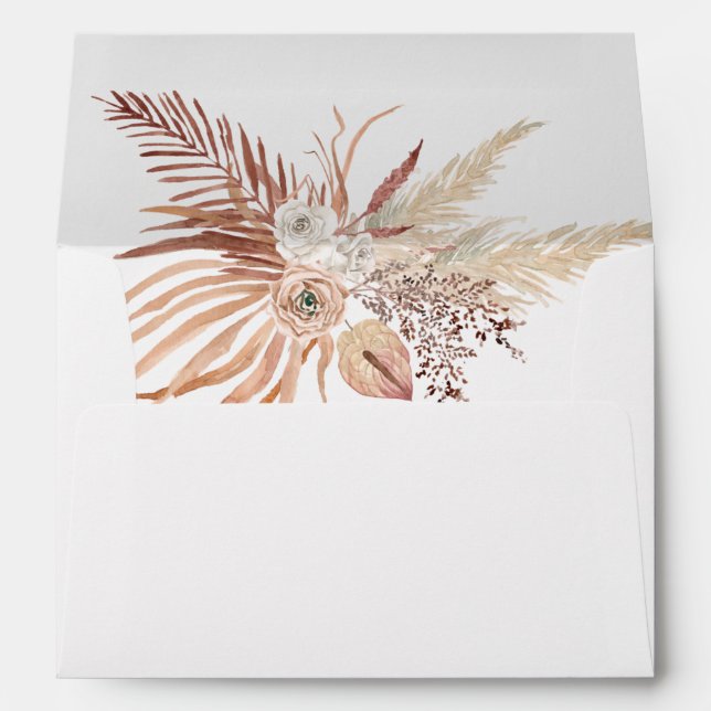 Enveloppe Mariage rustique bohémien moderne (Dos (Bas))