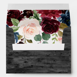 Enveloppe Mariage Rustique Bois de Charbon Bourgogne