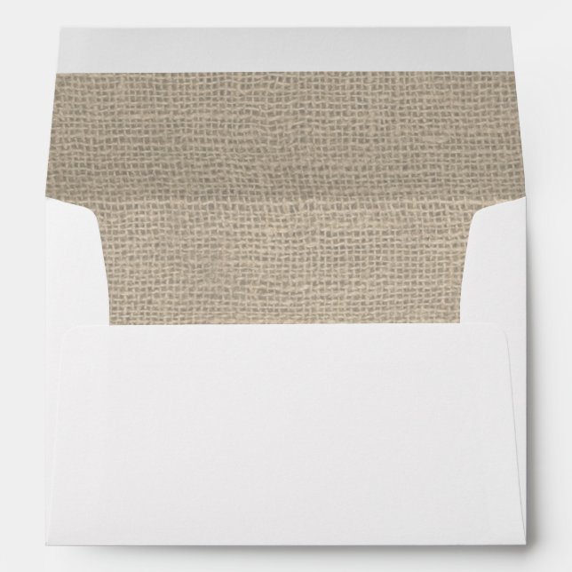 Enveloppe Mariage Rustique Burlap (Dos (Bas))