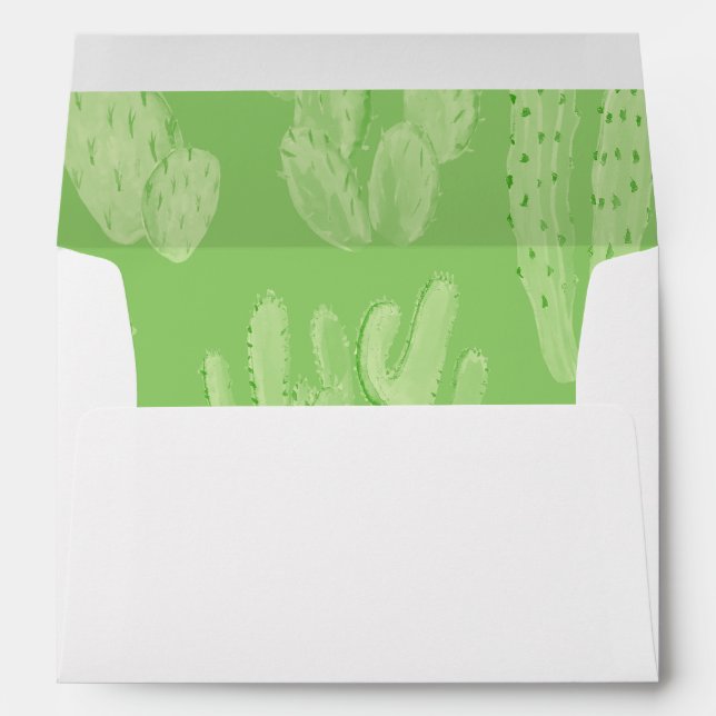 Enveloppe Mariage rustique Cactus (Dos (Bas))