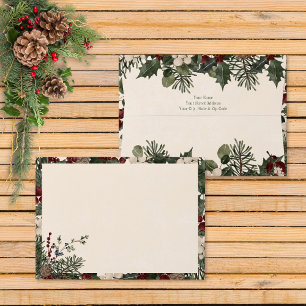 Enveloppe Mariage Rustique de baies d'hiver et de crème de p