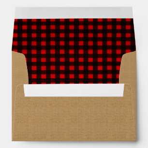 Enveloppe Mariage rustique de bûcheron de plaid de Buffalo