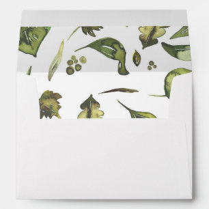 Enveloppe Mariage rustique de région boisée de verdure