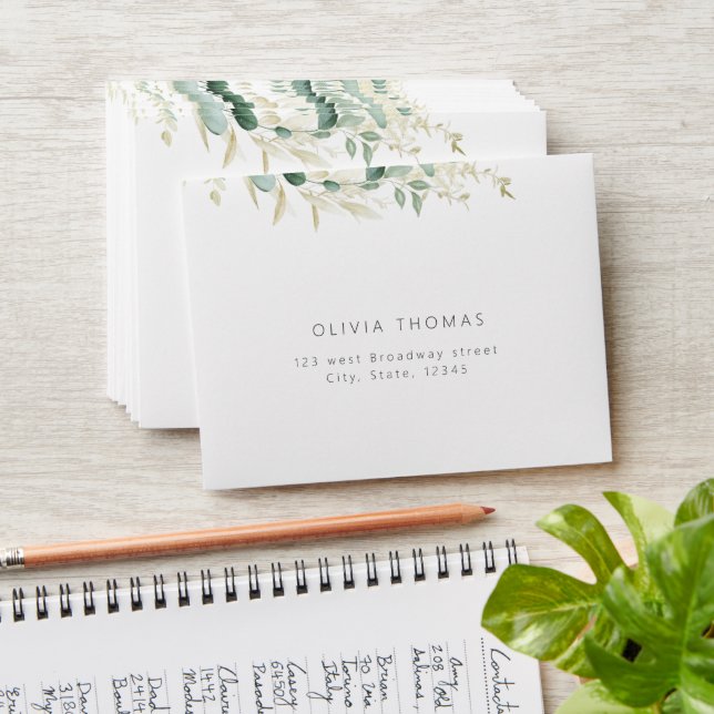 Enveloppe Mariage rustique d'eucalyptus boho de verdure RSVP (Stacked)