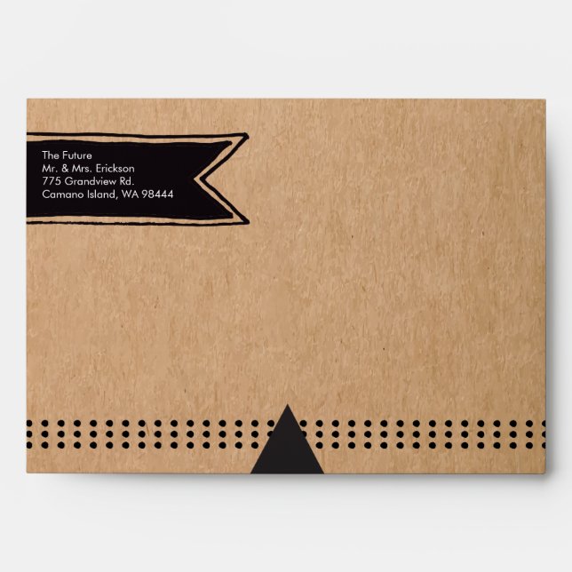 Enveloppe Mariage Rustique Kraft (Devant)