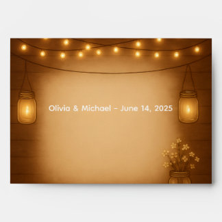 Enveloppe Mariage rustique Mason Jar