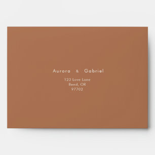 Enveloppe Mariage rustique tournesol beige auto-adressage
