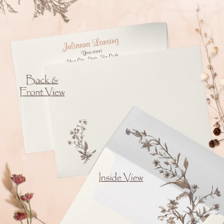 Enveloppe Mariage Sauvage Bohème Fleur de Sauge Ecru