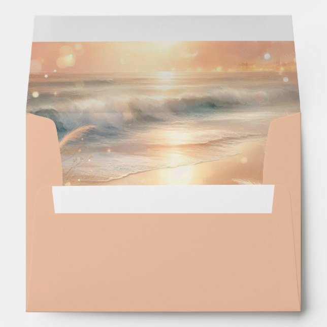 Enveloppe Mariage Seaside Sparkle et Sunset Dreams (Dos (Bas))