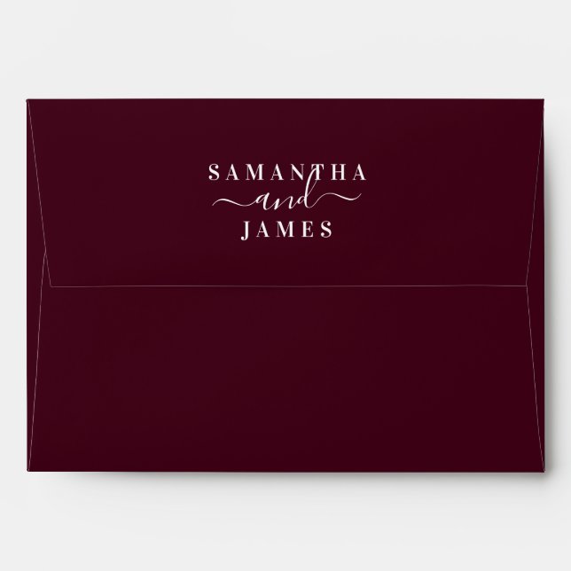 Enveloppe Mariage simple moderne de Bourgogne (Dos (Haut rabat))