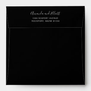 Enveloppe Mariage simple moderne noir élégant