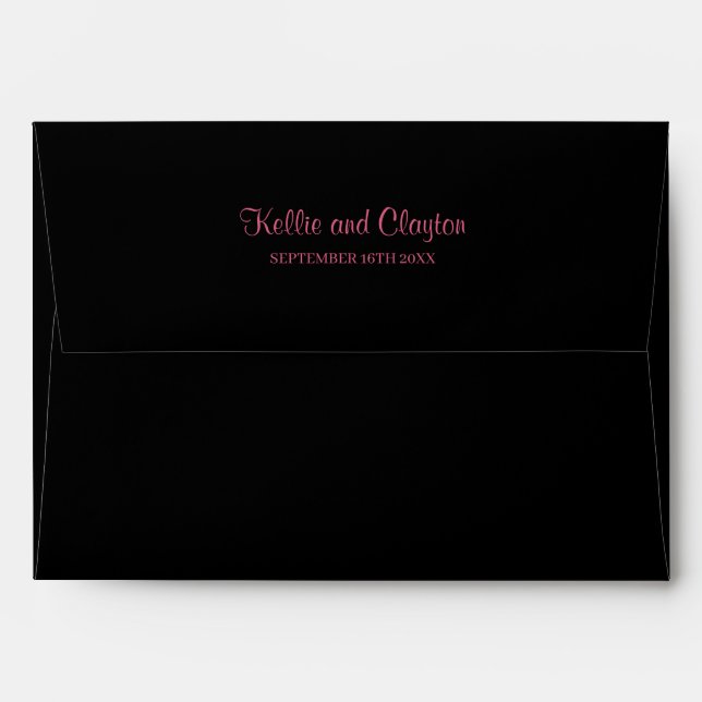 Enveloppe Mariage simple noire (Dos (Haut rabat))