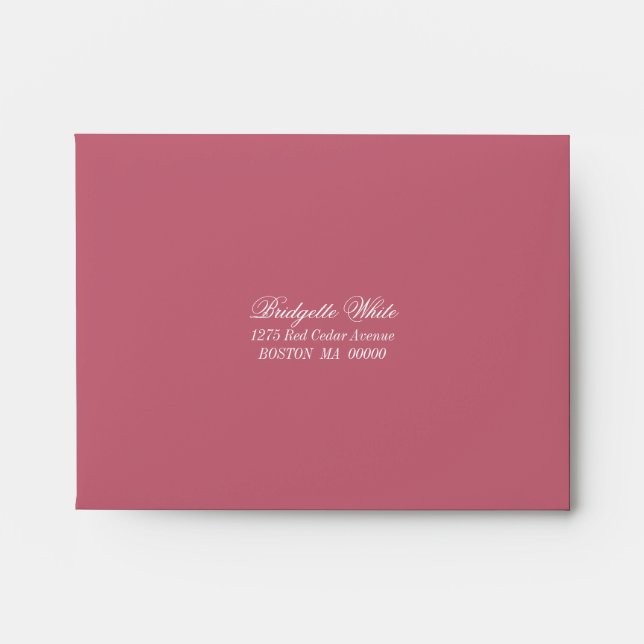Enveloppe Mariage simple rose auto-adressé (Devant)