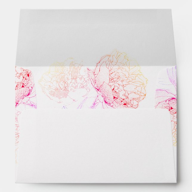 Enveloppe Mariage simple rose rose rose (Dos (Bas))