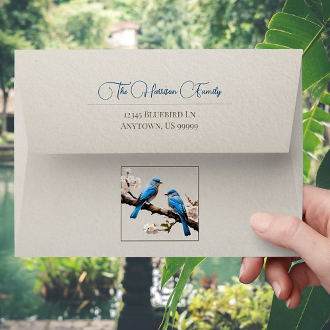 Enveloppe Mariage Spring Bluebirds (Spring Bluebirds Wedding Envelope)