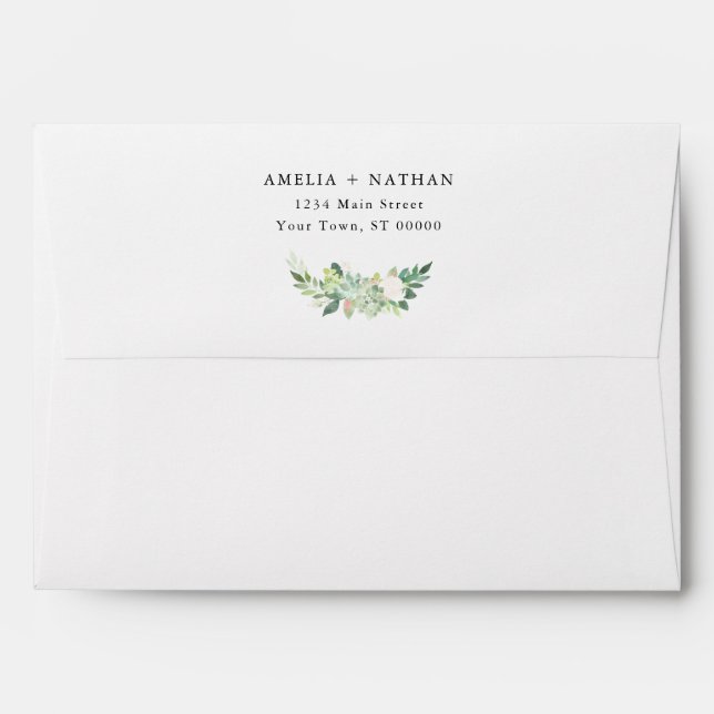 Enveloppe Mariage SUCRE DEVON Floral A7 (Dos (Haut rabat))