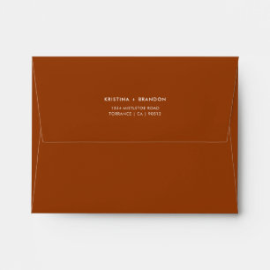 Enveloppe Mariage Terracotta Automne Orange Brûlé Taille A2