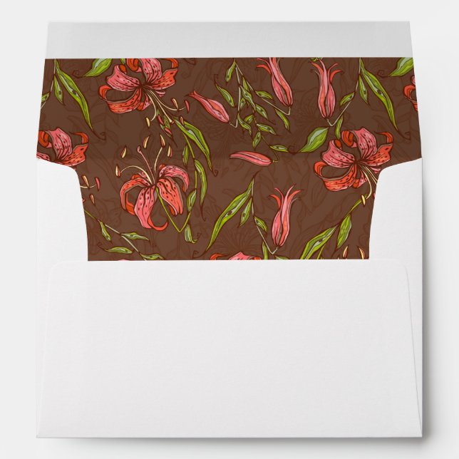 Enveloppe Mariage Tiger Lilies (Dos (Bas))
