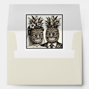 Enveloppe Mariage Tiki Ananas Aloha des Mariés