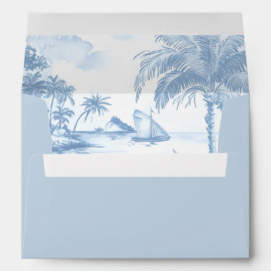Enveloppe Mariage Toile Bleue Côtière A7 5x7