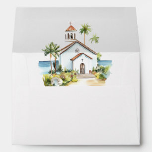 Enveloppe Mariage Tropical Église Catholique