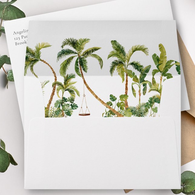 Enveloppe Mariage Tropical Palm Tree (Créateur téléchargé)
