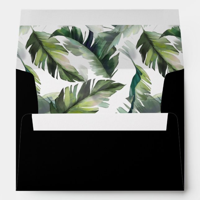 Enveloppe Mariage tropical sauvage - Adresse préimprimée 5x7 (Dos (Bas))
