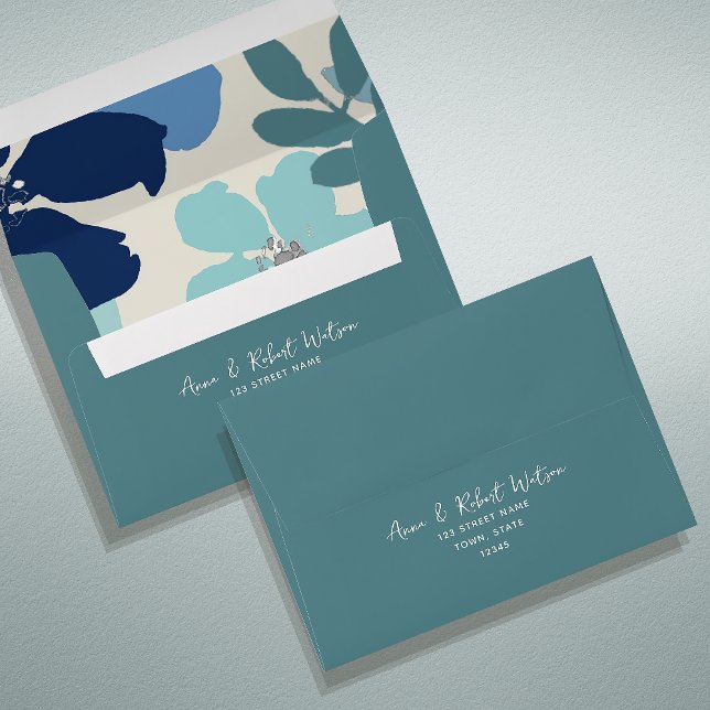Enveloppe Mariage Turquoise élégant (Créateur téléchargé)