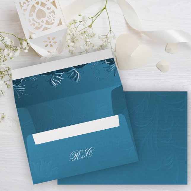 Enveloppe Mariage Turquoise élégant (Créateur téléchargé)