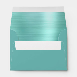 Enveloppe Mariage turquoise en métal bleu doux 16
