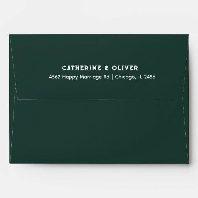 Enveloppe Mariage turquoise Exotique Floral Personnalisé (Dos (Haut rabat))