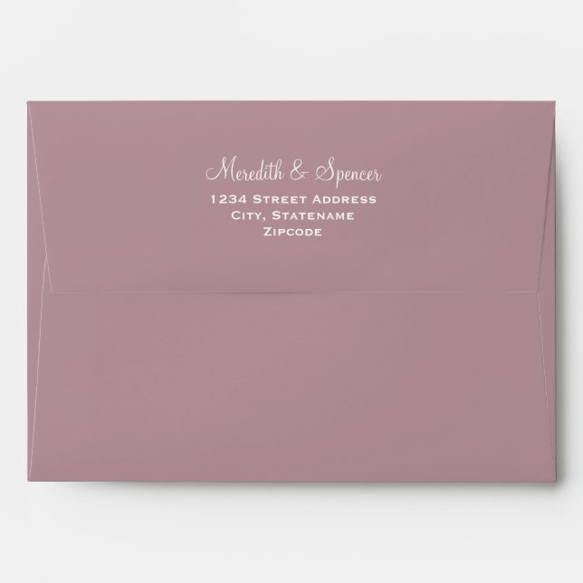 Enveloppe Mariage Uni Mauve Violet 5x7 (Dos (Haut rabat))