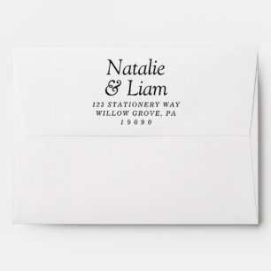 Enveloppe Mariage Unique Rétro Noir & Blanc Ancien Argent