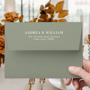 Enveloppe Mariage vert Boho Sage