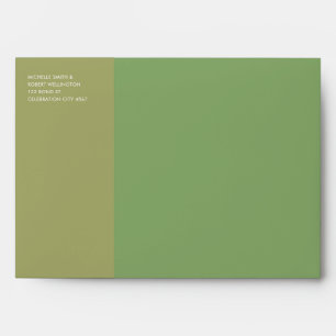 Enveloppe Mariage vert couleur moderne en gras