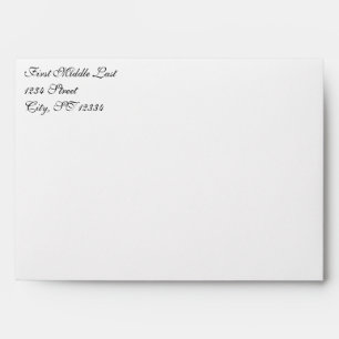 Enveloppe Mariage vert de forêt damasque simple