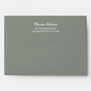Enveloppe Mariage vert de la plante automne
