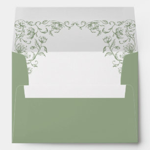 Enveloppe Mariage vert de l'âge orné victorien Grace Floral
