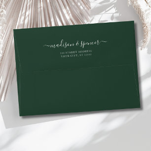 Enveloppe Mariage vert émeraude solide 5x7