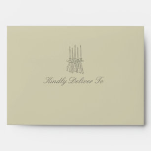 Enveloppe Mariage vert en bande lunaire