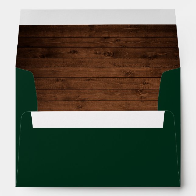 Enveloppe Mariage vert et bois (Dos (Bas))